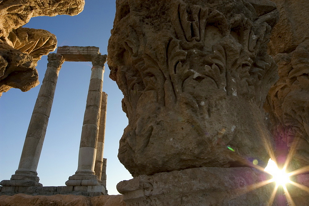 Sunset, Citadel ruins, Jebel al-Qal'ah, Amman, Jordan, Middle East