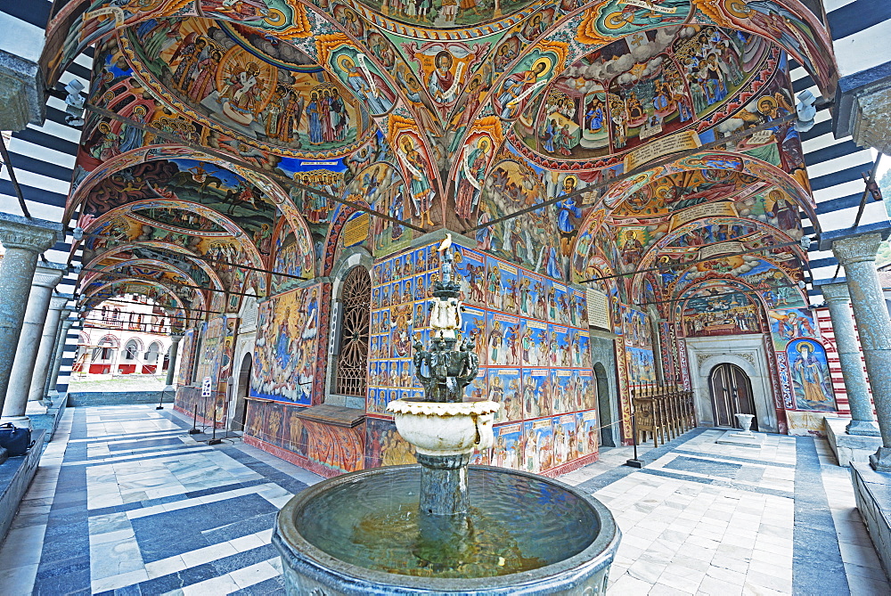 Frescoes at Rila Monastery, UNESCO World Heritage Site, Bulgaria, Europe