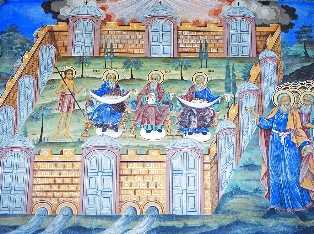 Frescoes at Rila Monastery, UNESCO World Heritage Site, Bulgaria, Europe