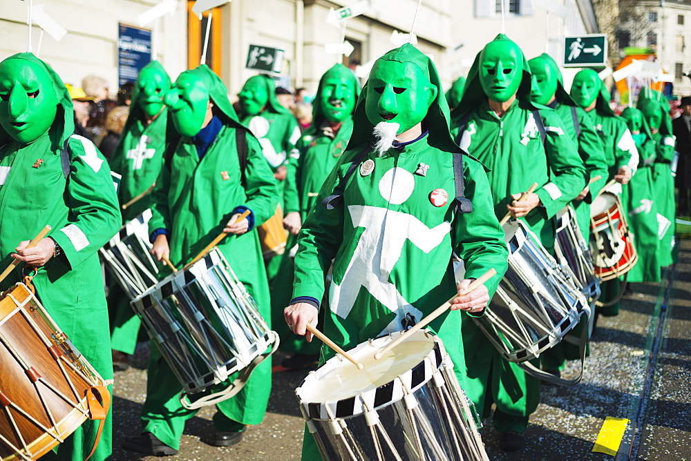 Fasnact spring carnival parade, Basel, Switzerland, Europe