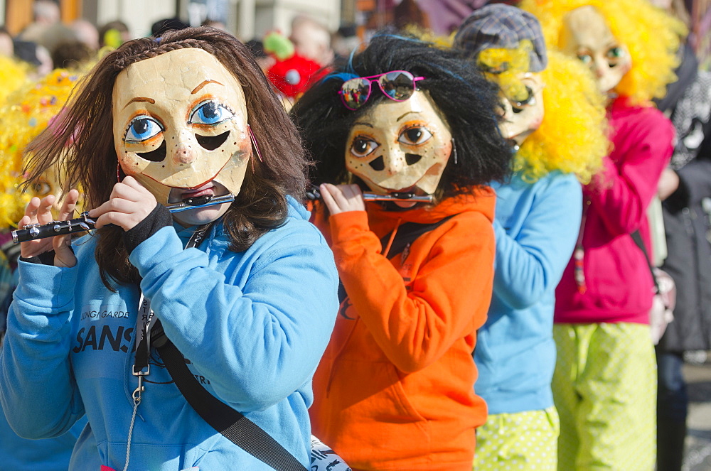 Fasnact spring carnival parade, Basel, Switzerland, Europe