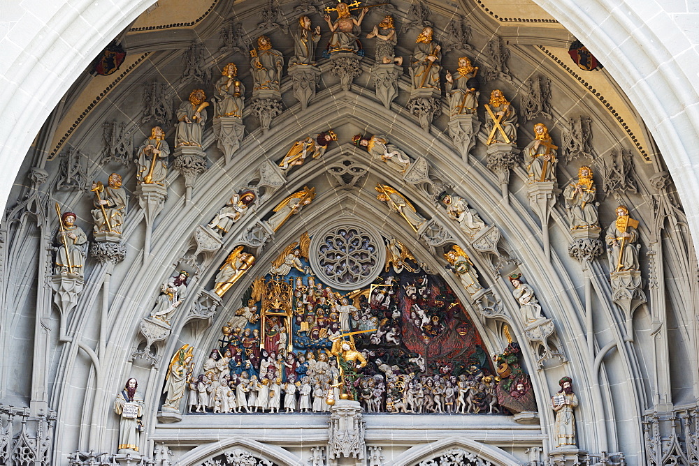 The Last Judgment, Berner Munster, 15th century Gothic Cathedral, Bern, Switzerland, Europe