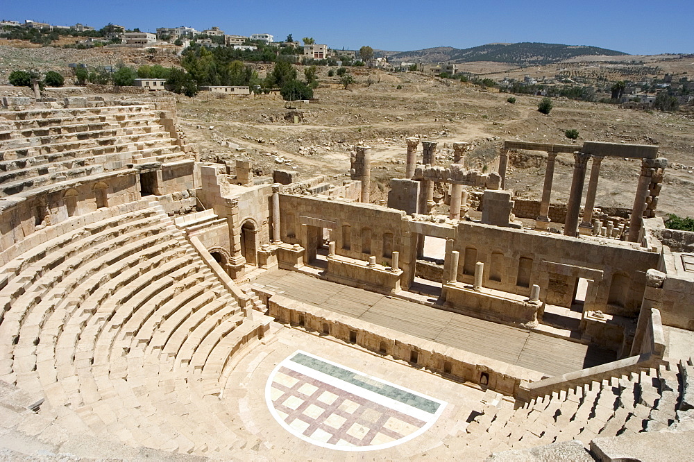 North Theatre, Roman city, Jerash, Jordan, Middle East