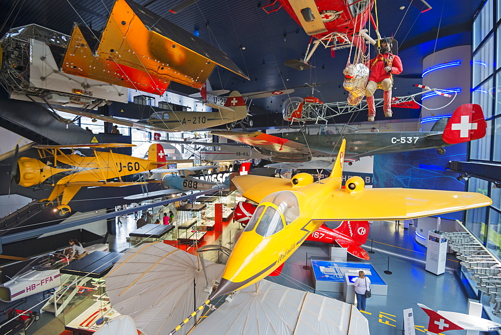 Aircraft at Verkehrshaus transport museum, Lucerne, Switzerland, Europe