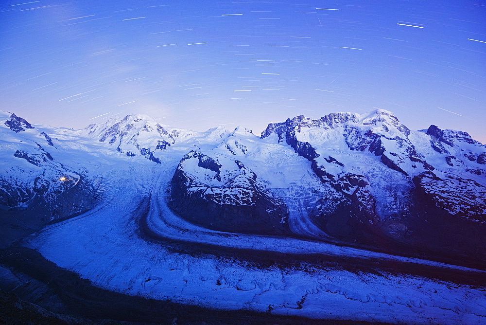 Monte Rosa Glacier and Breithorn Mountain, Zermatt, Valais, Swiss Alps, Switzerland, Europe 