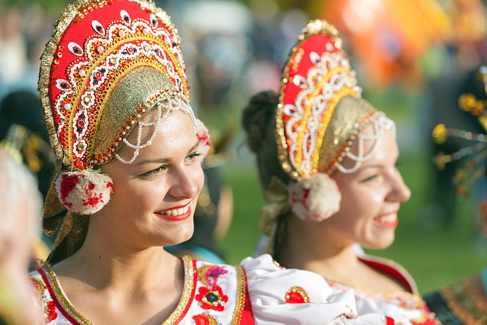 Performers from Romania in traditional costume, International Festival of Mountain Folklore, Zakopane, Carpathian Mountains, Poland, Europe