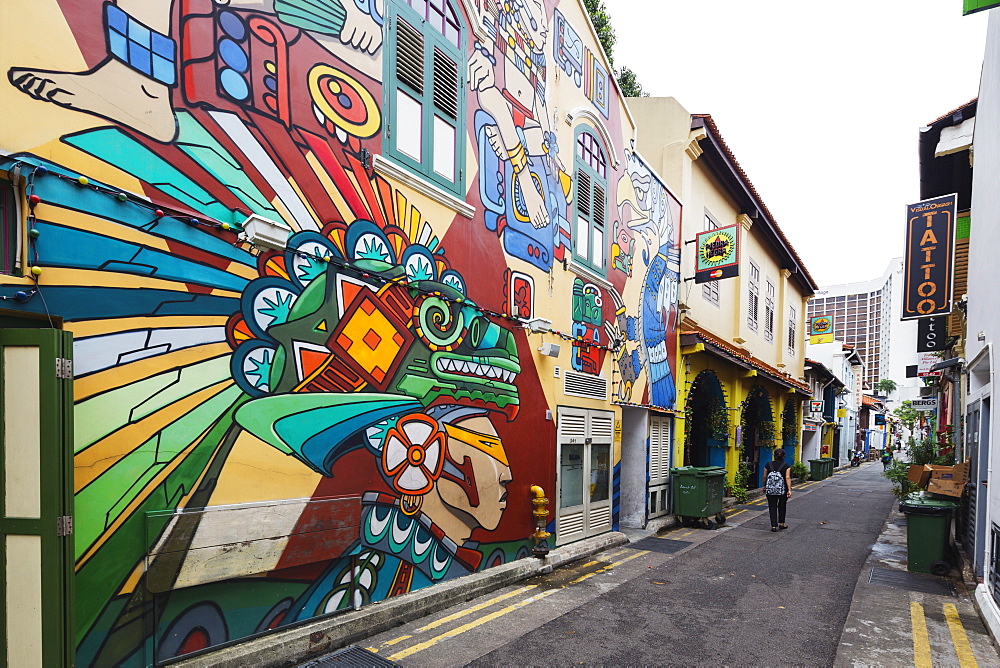 Wall painting near Arab Street, Singapore, Southeast Asia, Asia