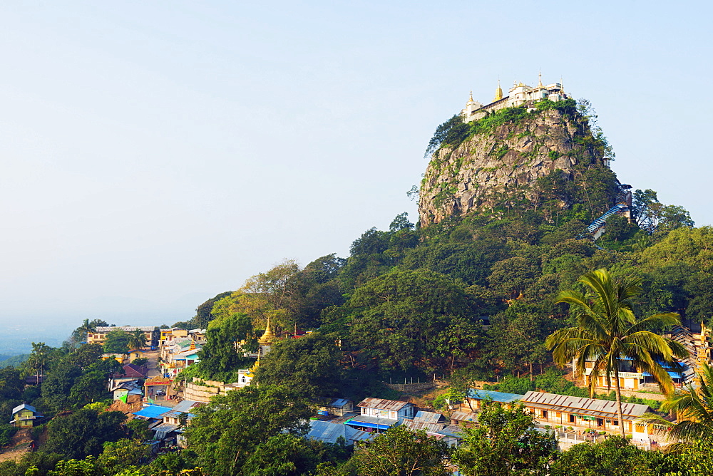 Buddhist temple on Popa Taung Kalat, Mount Popa, Myanmar (Burma), Asia