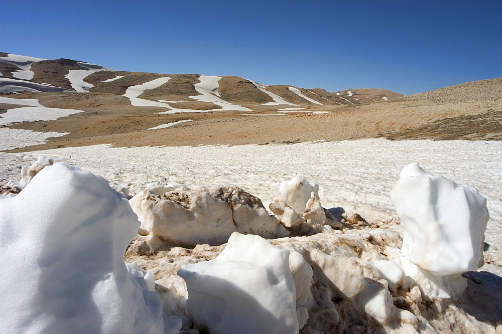 Snow capped mountains, Qornet as-Sawda, 3090m, Bcharre, Qadisha Valley, North Lebanon, Middle East