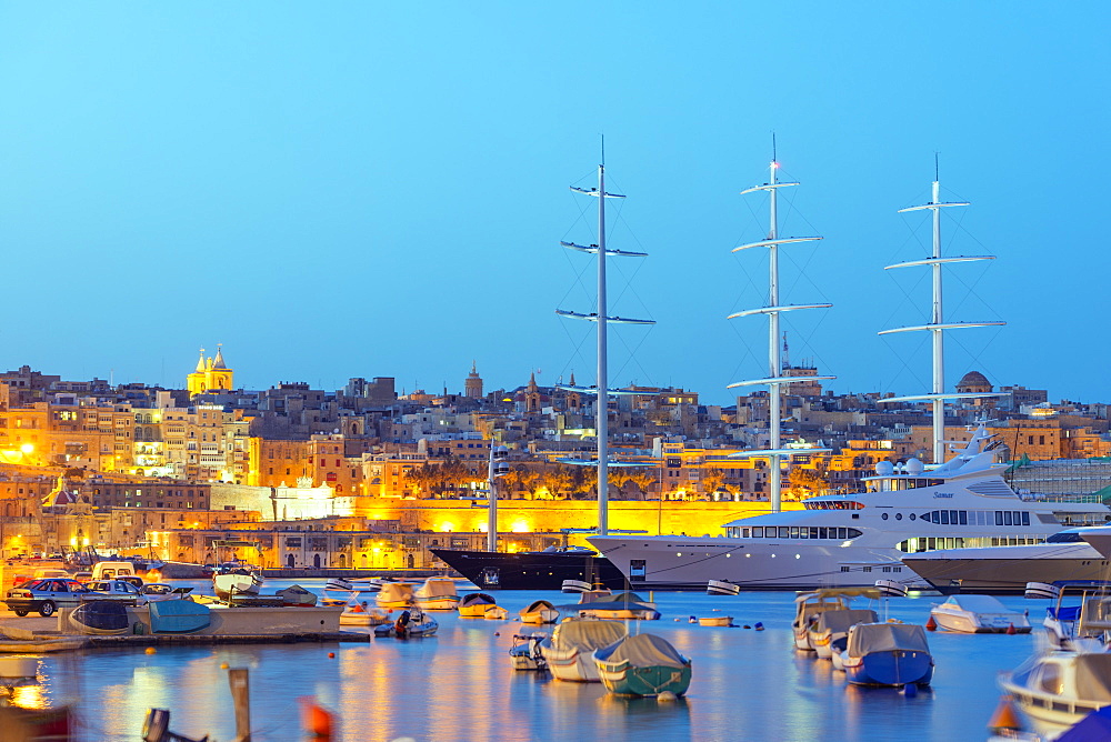 Grand Harbour Marina, Vittoriosa (Birgu), The Three Cities, Malta, Mediterranean, Europe