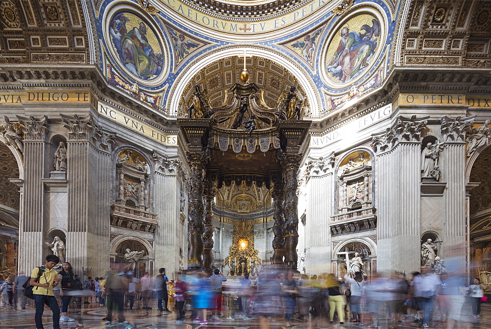 Inside St. Peter's Basilica. Vatican City, UNESCO World Heritage Site, Rome, Lazio, Italy, Europe