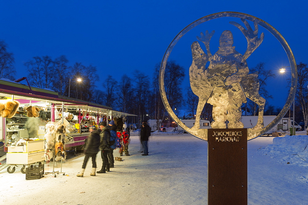 Winter market, Jokkmokk, Lapland, Arctic Circle, Sweden, Scandinavia, Europe