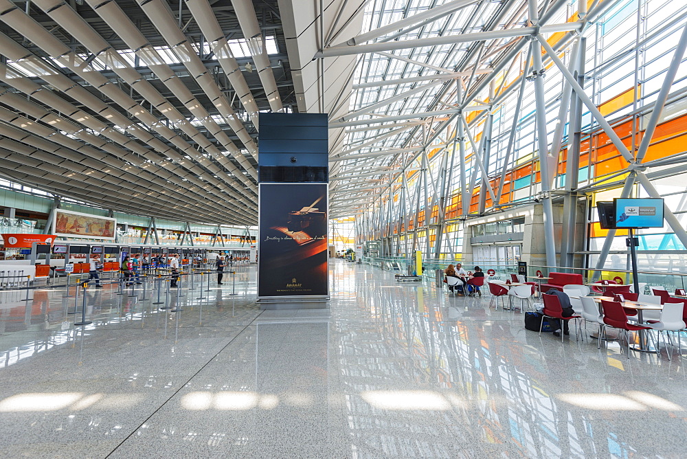 Departure lounge, Zvartnots International Airport, Yerevan, Armenia, Caucasus region, Central Asia, Asia