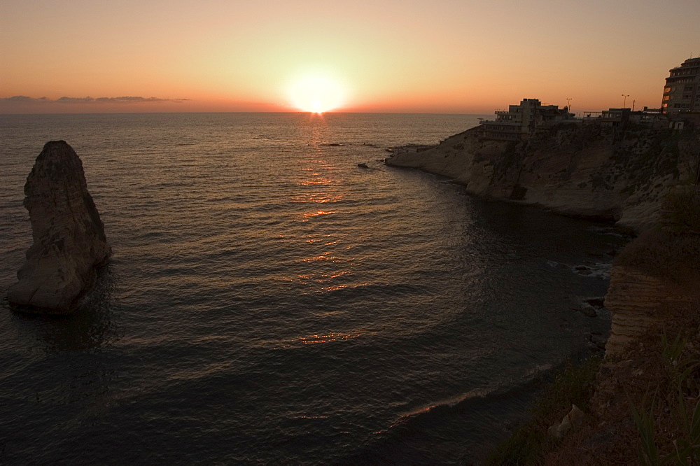 Sunset, Pigeon rocks (Rawcheh rocks), Beirut, Lebanon, Middle East