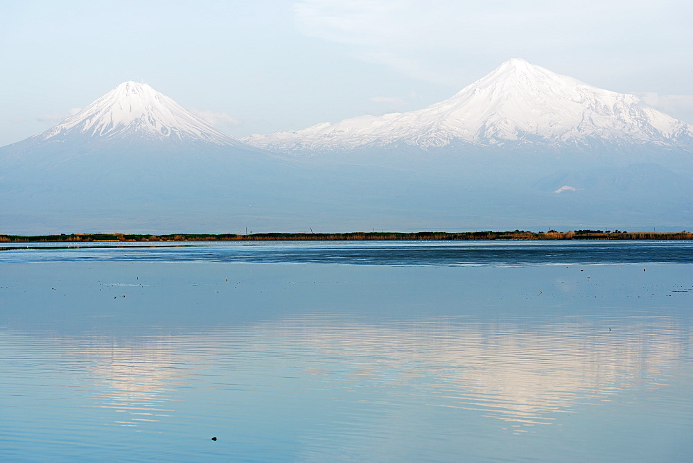 Mount Ararat, 5137m, highest mountain in Turkey photographed from Armenia, Caucasus, Central Asia, Asia