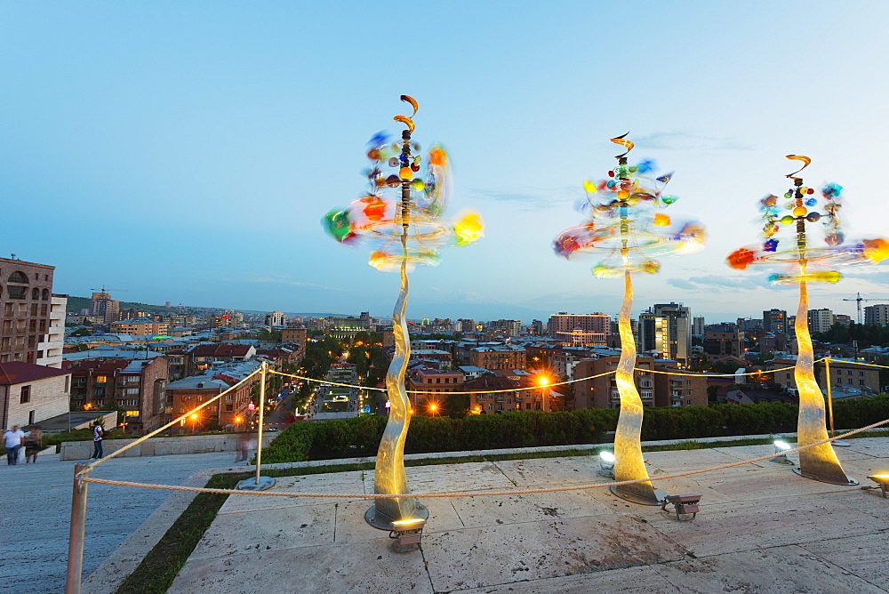 Wind chimes, Art exhibitions at the Cascade, Yerevan, Armenia, Caucasus region, Central Asia, Asia