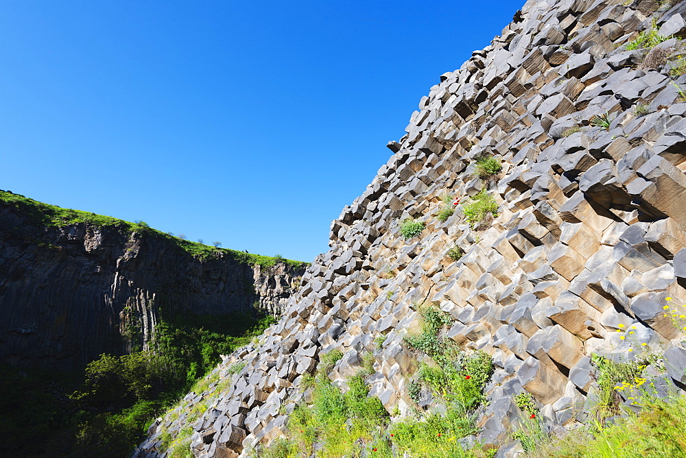 Symphony of Stones basalt columns, UNESCO World Heritage Site, Garni, Kotayk Province, Armenia, Caucasus, Central Asia, Asia