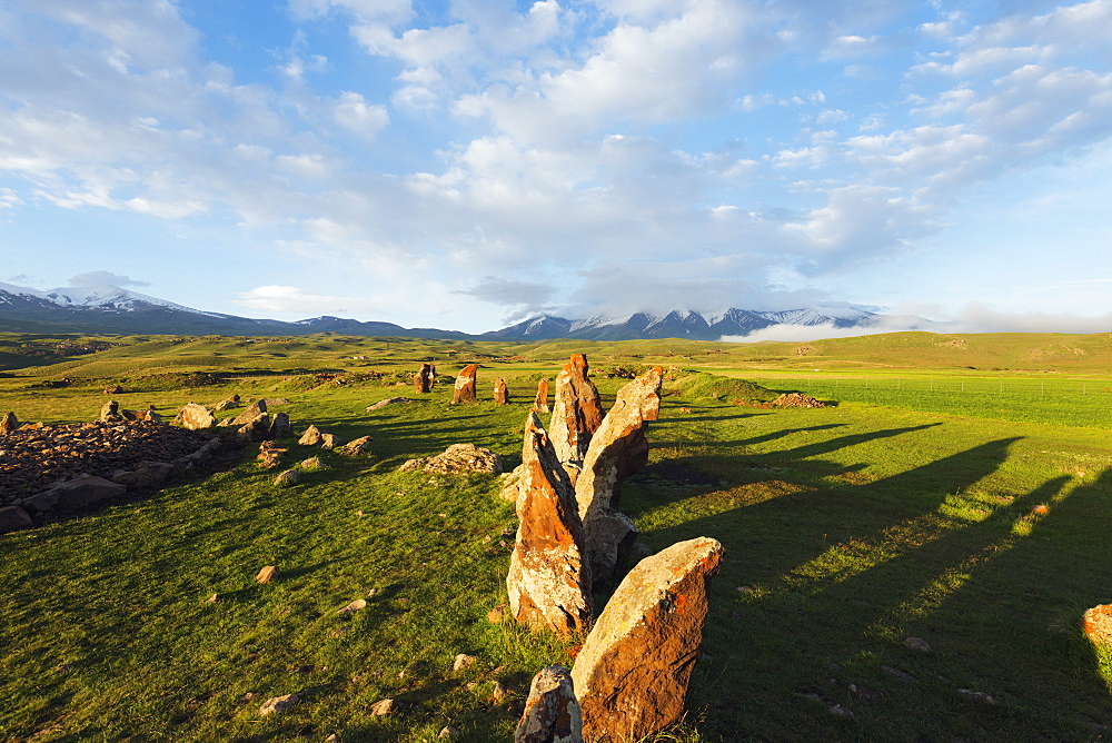 Karahunj Zorats Karer, prehistoric archaeological stonehenge site, Syunik Province, Armenia, Caucasus, Central Asia, Asia