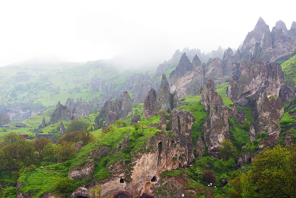 Sandstone rock formations, Syunik province, Armenia, Caucasus, Central Asia, Asia