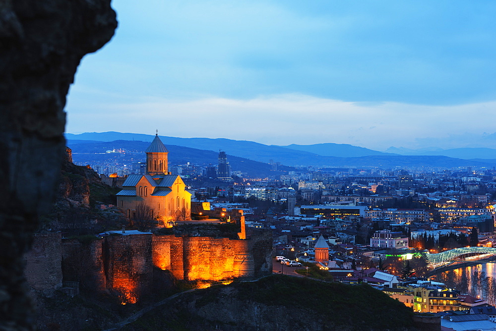 St. Nicholas church on top of Narikala Fortress, Tbilisi, Georgia, Caucasus, Central Asia, Asia