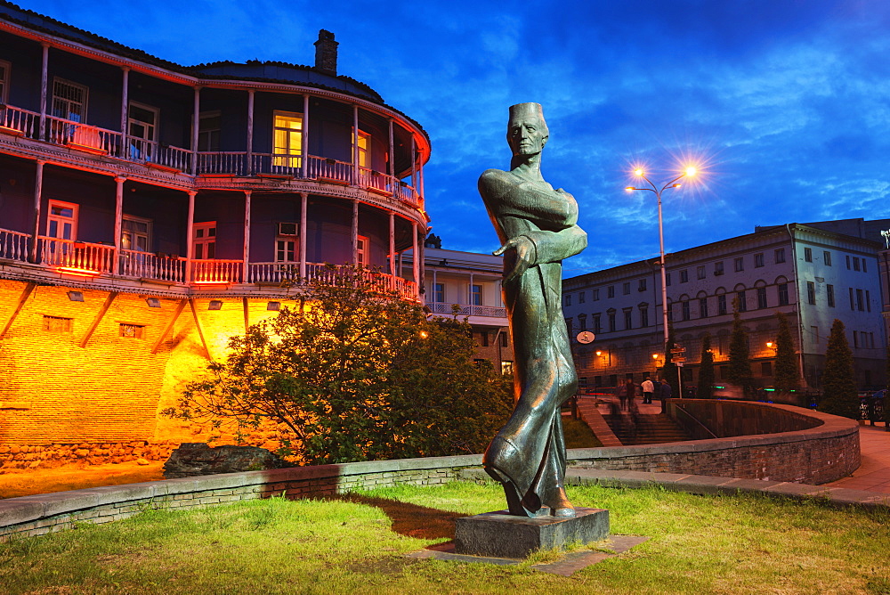 Statue of Georgian architect Shota Kavlashvili, Tbilisi, Georgia, Caucasus region, Central Asia, Asia