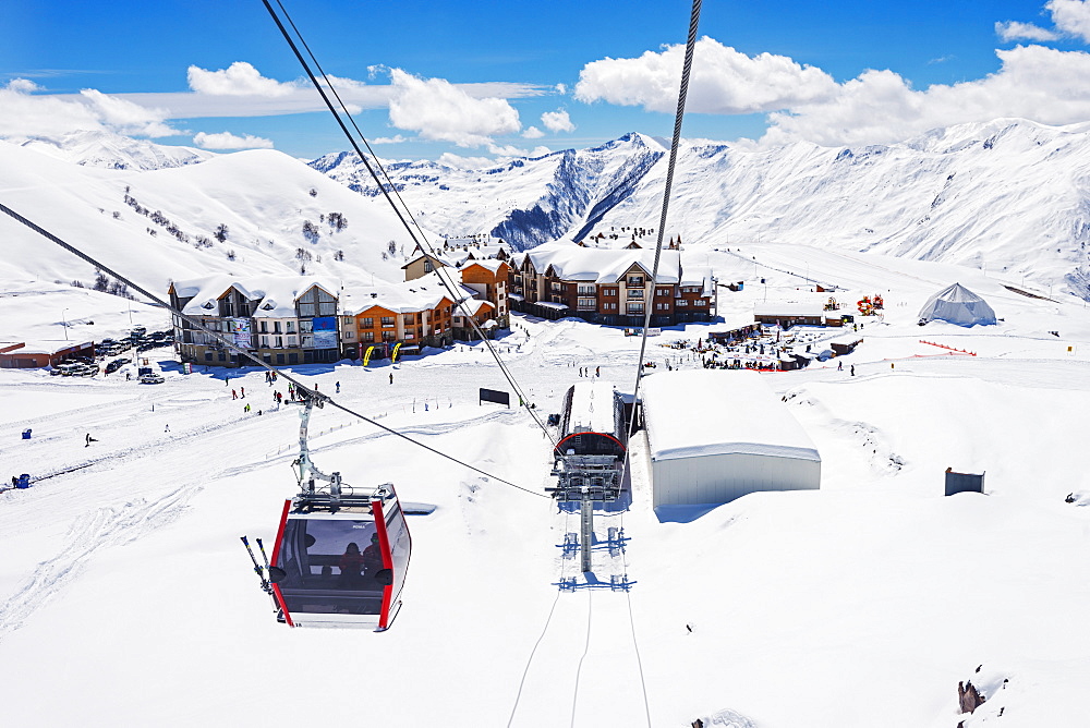 Gondola lift, Gudauri ski resort, Georgia, Caucasus region, Central Asia, Asia