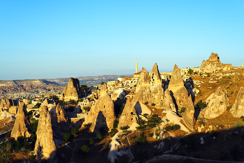 Rock-cut topography at Uchisar, UNESCO World Heritage Site, Cappadocia, Anatolia, Turkey, Asia Minor, Eurasia