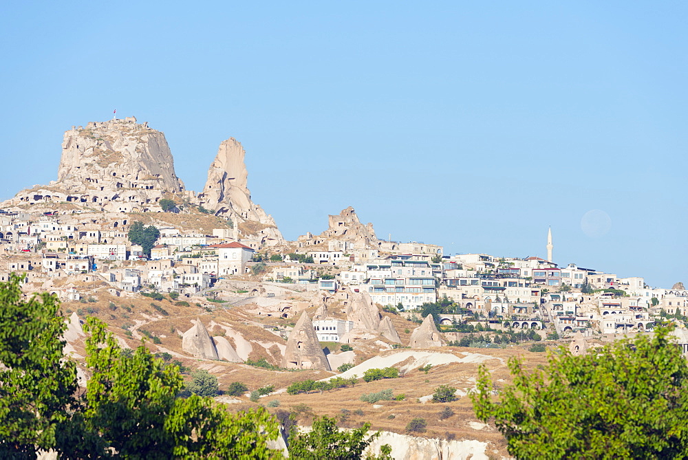 Rock-cut topography at Uchisar, UNESCO World Heritage Site, Cappadocia, Anatolia, Turkey, Asia Minor, Eurasia