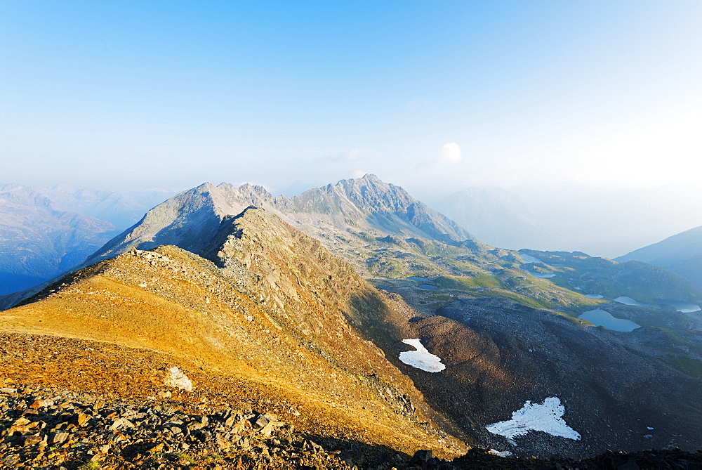 Macun lakes, Swiss National Park, Engadine, Graubunden, Switzerland, Europe