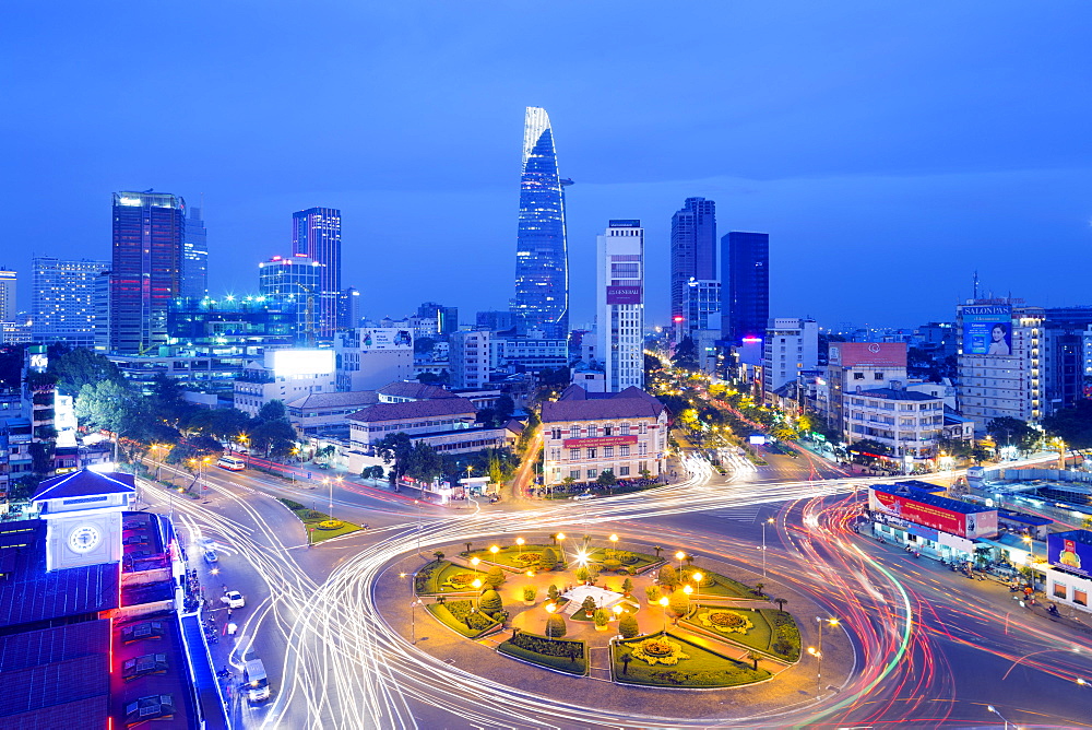 Ben Thanh market area and Bitexco Financial Tower, Ho Chi Minh City (Saigon), Vietnam, Indochina, Southeast Asia, Asia