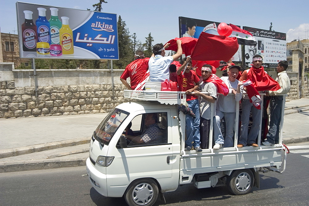 Football fans, Aleppo (Haleb), Syria, Middle East