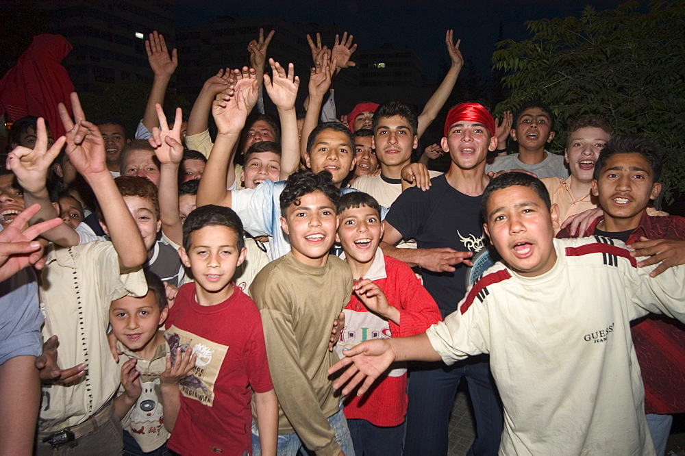 Football fans, Aleppo (Haleb), Syria, Middle East