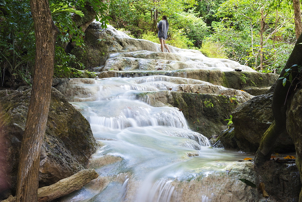 Erawan Falls, Erawan National Park, Kanchanaburi, Thailand, Southeast Asia, Asia