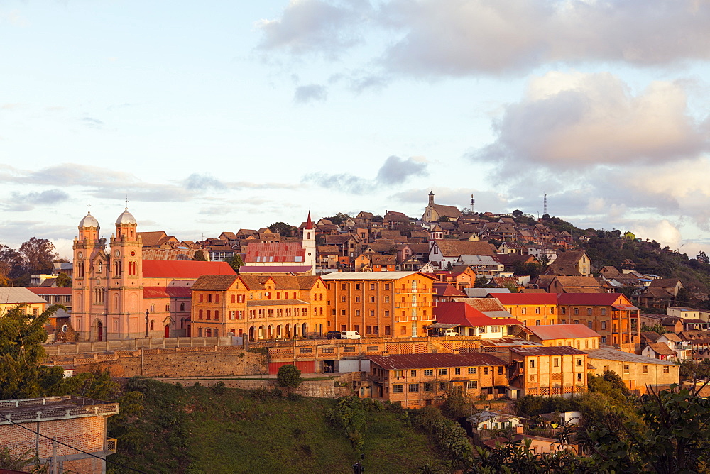 Ambozontany Cathedral, Fianarantsoa Haute Ville in the afternoon, central area, Madagascar, Africa