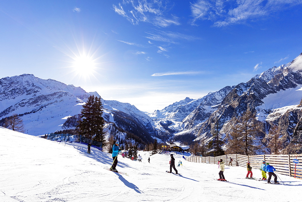 Courmayeur ski resort, Aosta Valley, Italian Alps, Italy, Europe