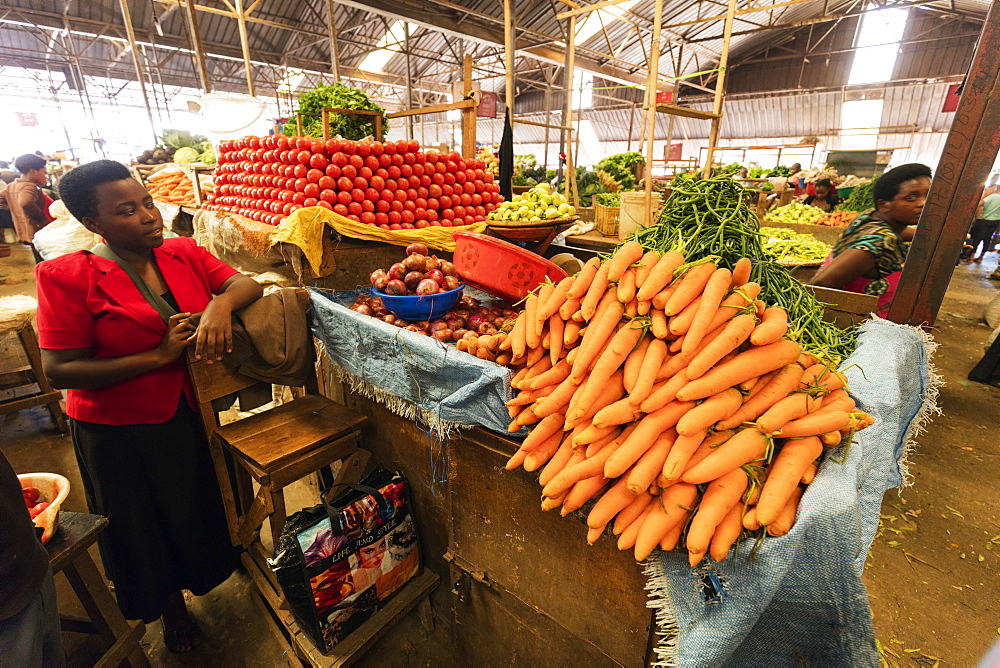 Carrots in the fresh produce market, Kigali, Rwanda, Africa