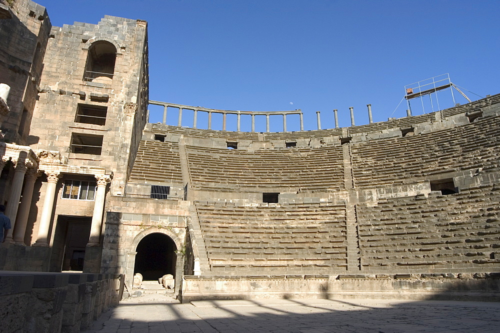 The Roman Theatre, Citadel, Bosra, UNESCO World Heritage Site, Syria, Middle East