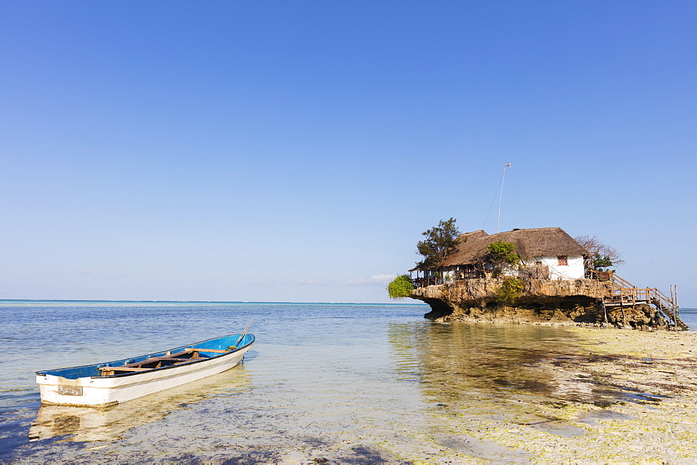 The Rock restaurant in the sea, Pingwe, Island of Zanzibar, Tanzania, East Africa, Africa