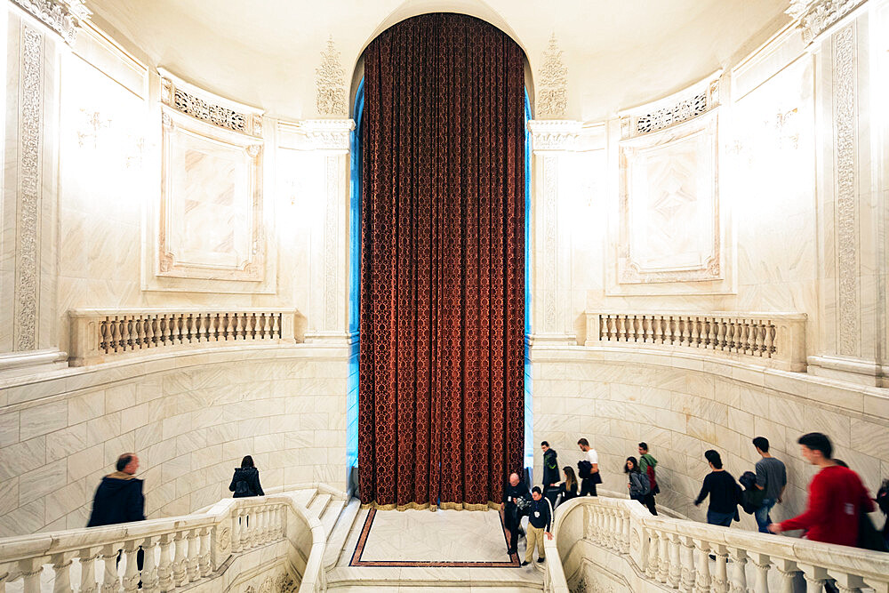 Palace of the Parliament, second biggest building in the world, marble staircase, Bucharest, Romania, Europe