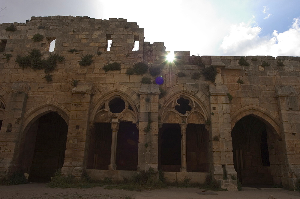 The Loggia, Gothic facade, Krak des Chevaliers castle (Qala'at al-Hosn), Syria, Middle East