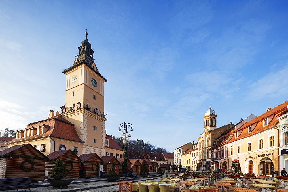 History Museum building and clock tower, Brasov, Romania, Europe