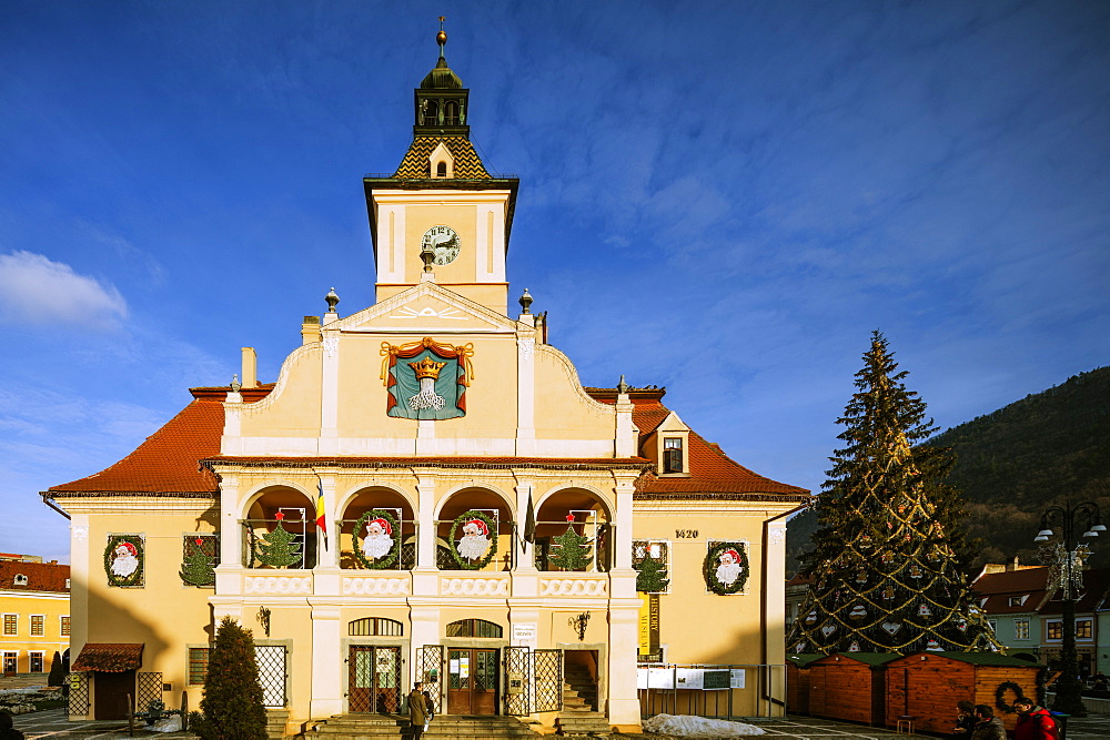 History Museum building and clock tower, Brasov, Romania, Europe