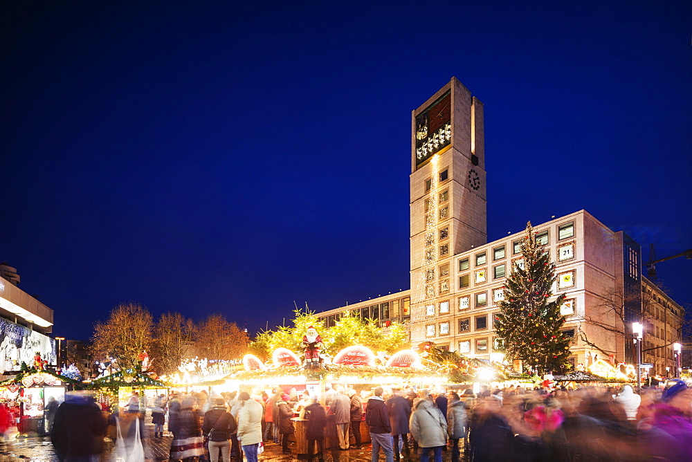 Christmas market at Town Hall square, Stuttgart, Baden-Wurttemberg, Germany, Europe