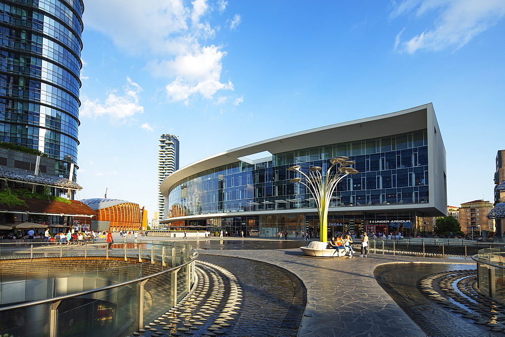 Gae Aulenti square in Puorta Nuova business and commercial district, Milan, Lombardy, Italy, Europe