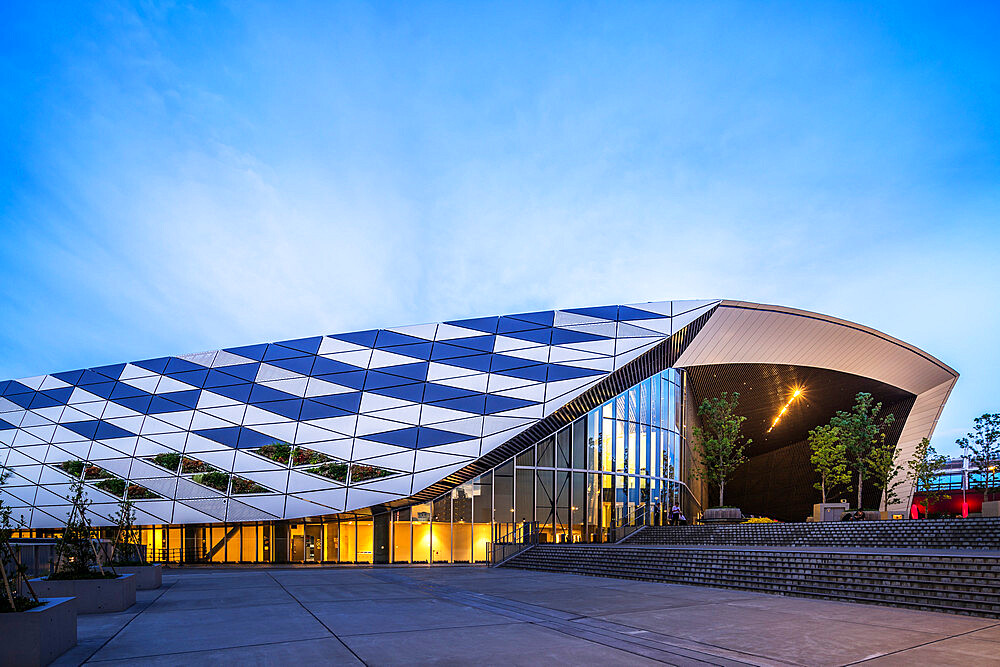 Musashino Forest Sport Plaza, designed by architectural firm Nihon Sekkei, Chofu, Tokyo, Japan, Asia