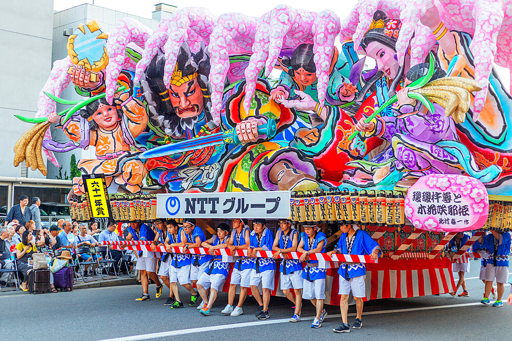 Nebuta festival floats, Aomori, Aomori prefecture, Tohoku, Honshu, Japan, Asia