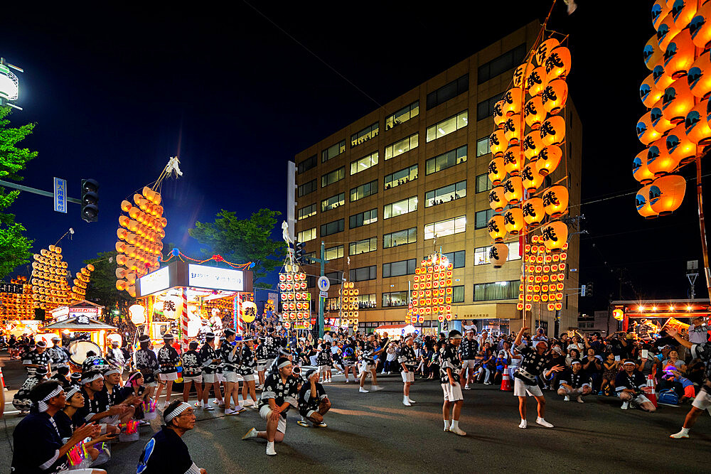 Akita Kanto lantern festival, Akita Prefecture, Tohoku, Honshu, Japan, Asia