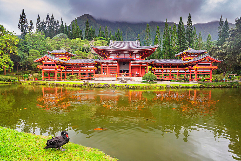 Byodo-in Japanese temple, Oahu Island, Hawaii, United States of America, North America