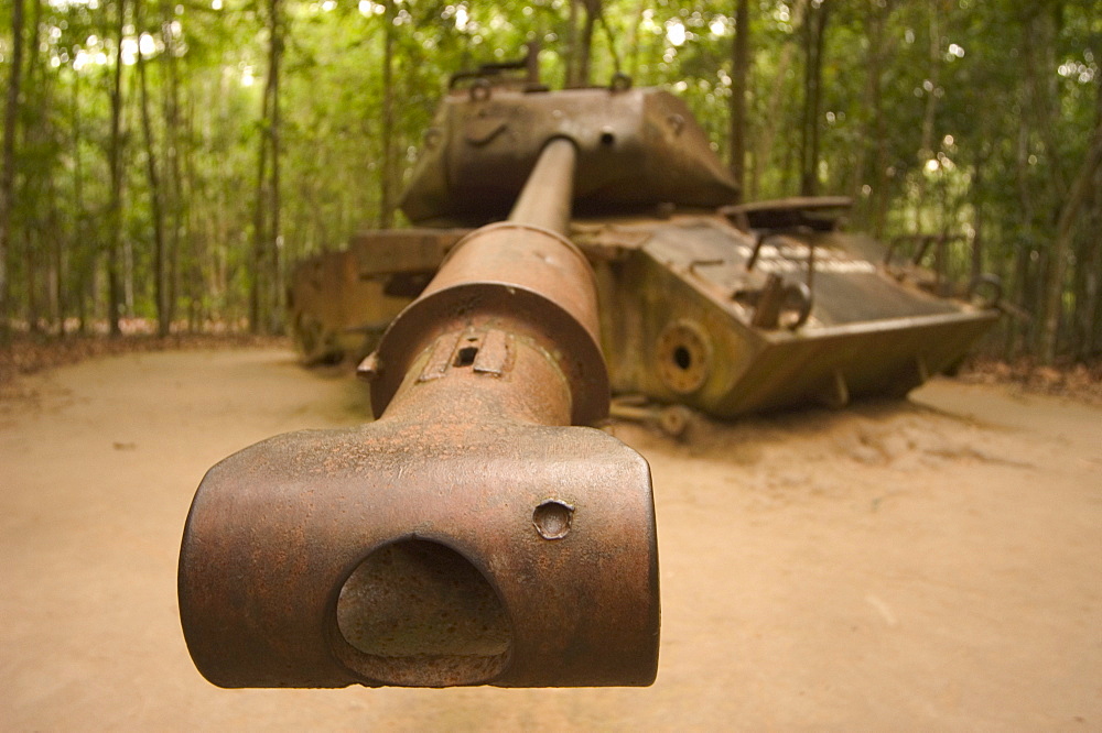 American tank, Cu Chi Tunnels, southern Vietnam, Southeast Asia, Asia