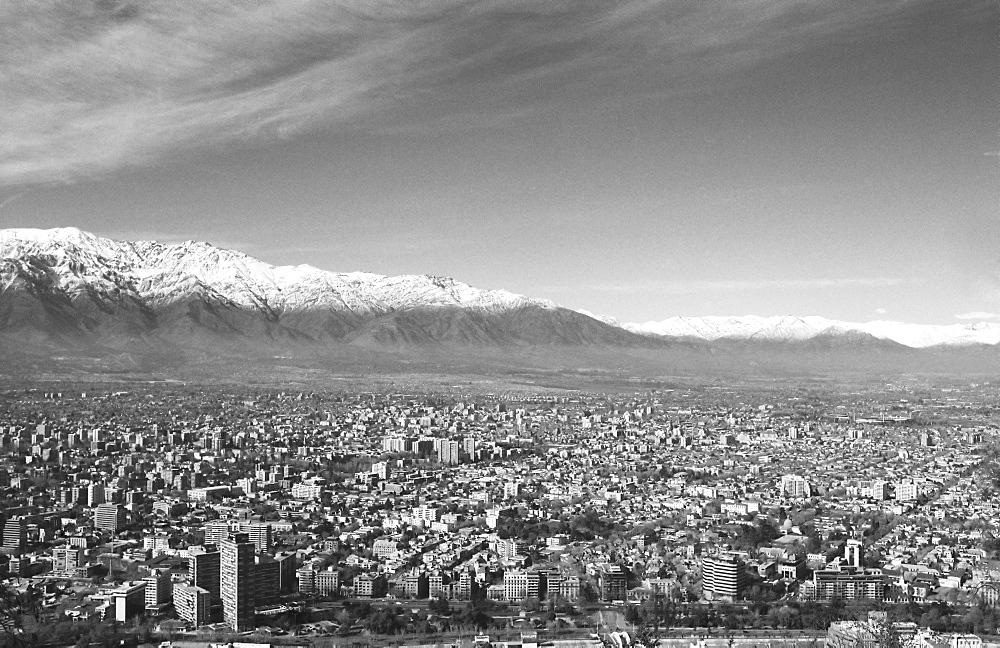 View over Santiago, capital of Chile, South America